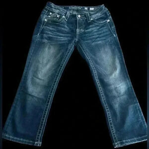Miss Me Dark Wash Cuff Capri Jeans Size 27